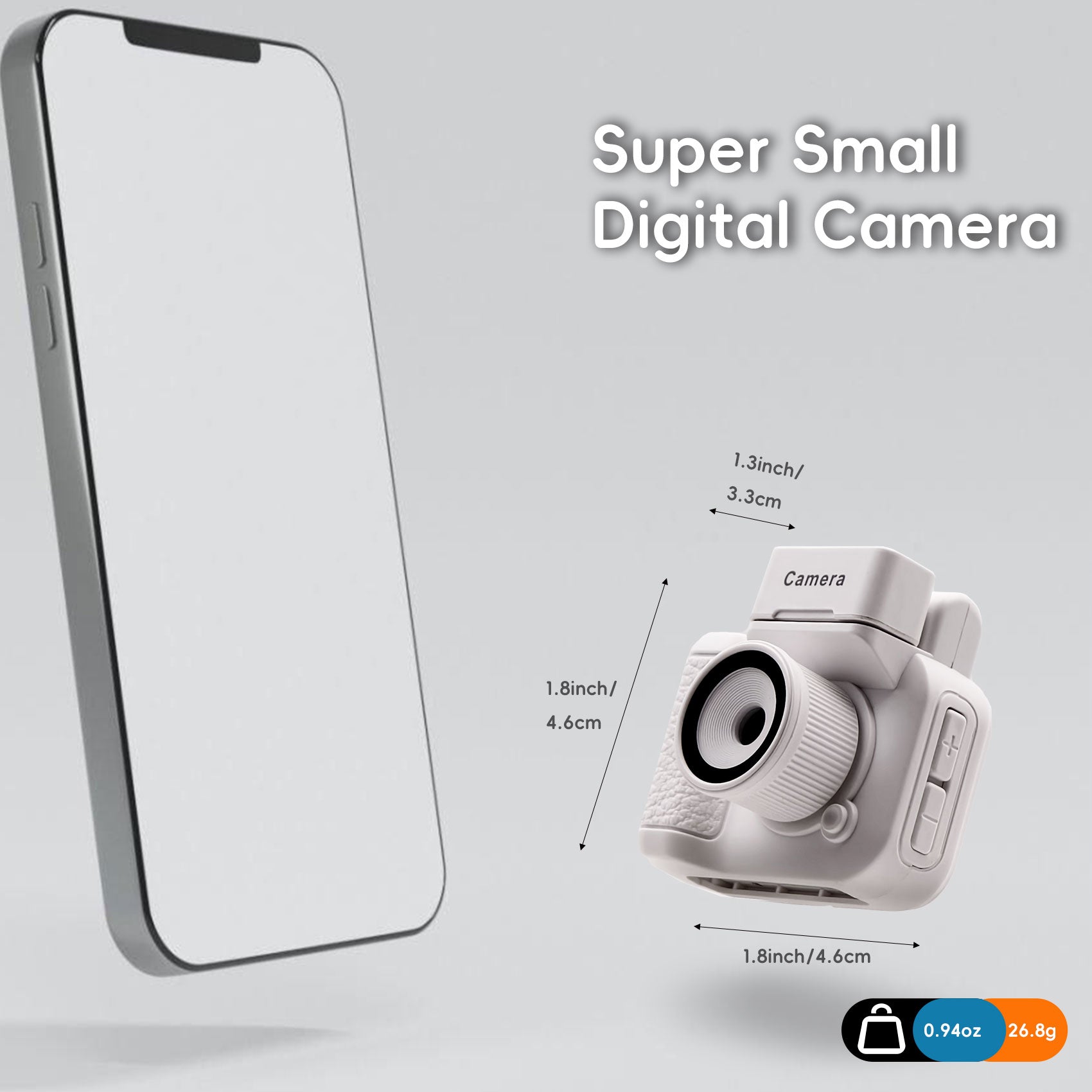 Digital Camera with 1.4 in LCD Screen 1080P 32GB Card Charging Base Monoreflexes Shaped CMOS Compact Portable Video Recorder Easy to Operate (White)