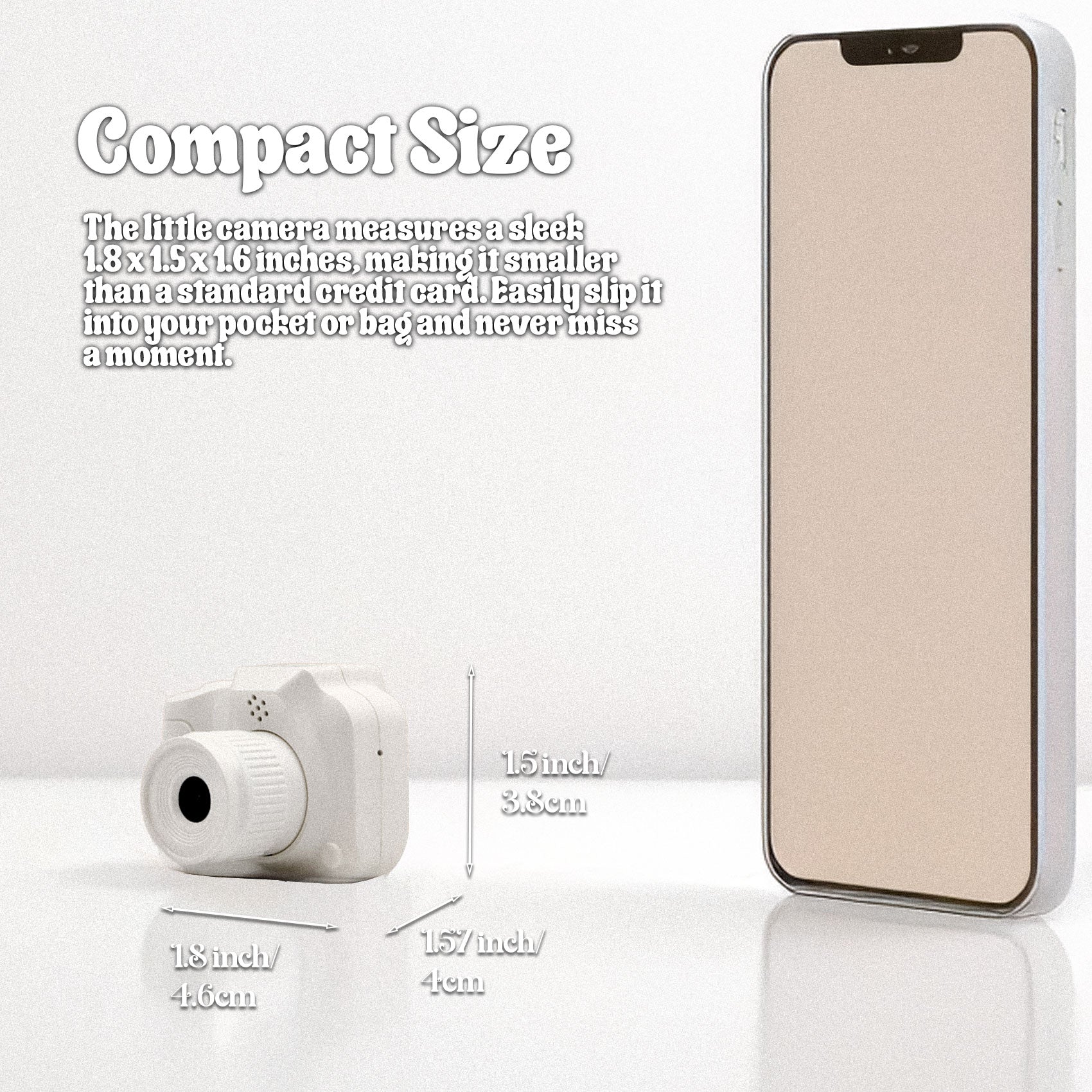 Mini Camera Keychain, Mini Retro Digital Camera, Y2K Camera, Wide Angle Lens, 1.4