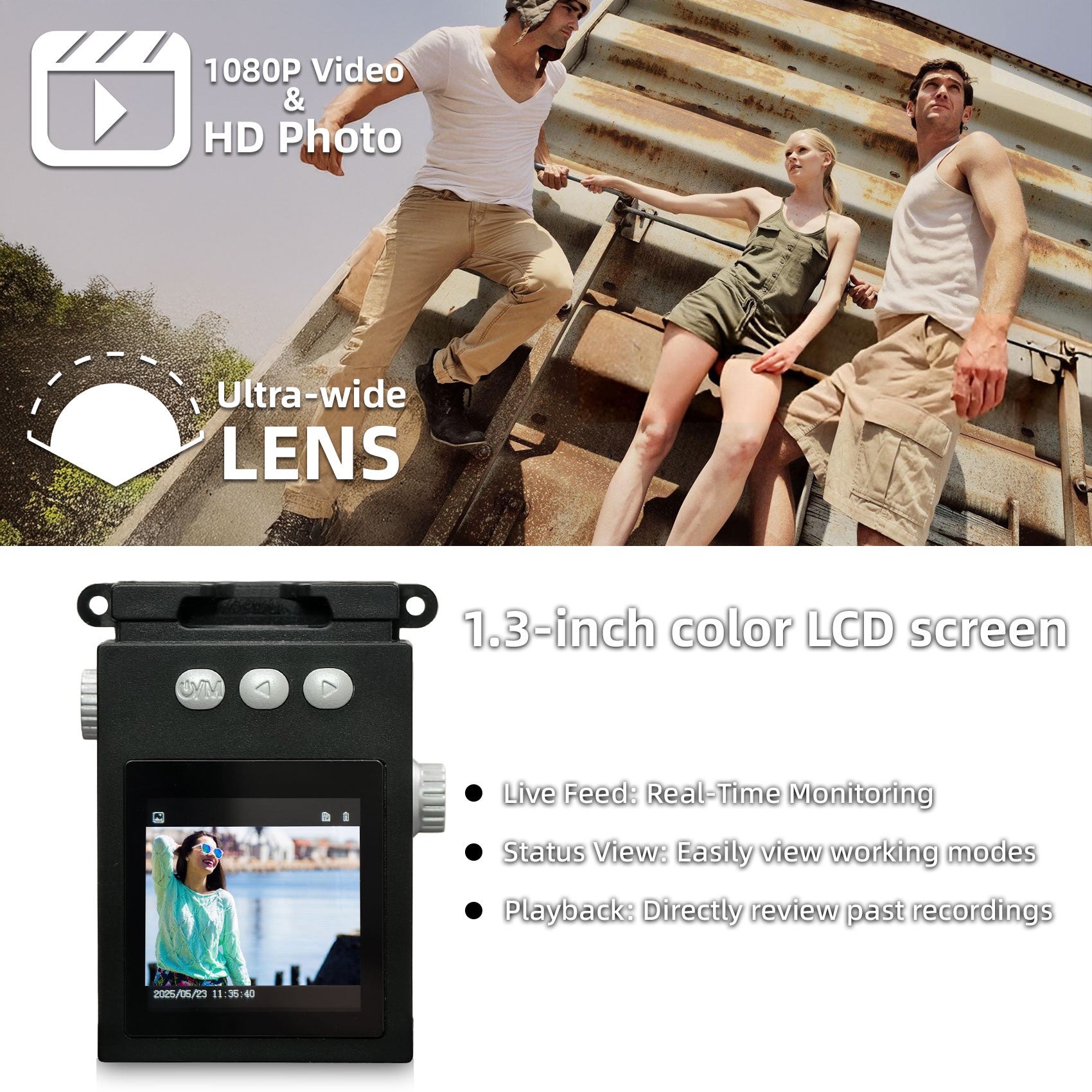 Mini Digital Camera, Mini Retro Camera, Vintage Camera, Wide Angle Lens, 32GB Included, Nostalgic Photos, Old Video Effects
