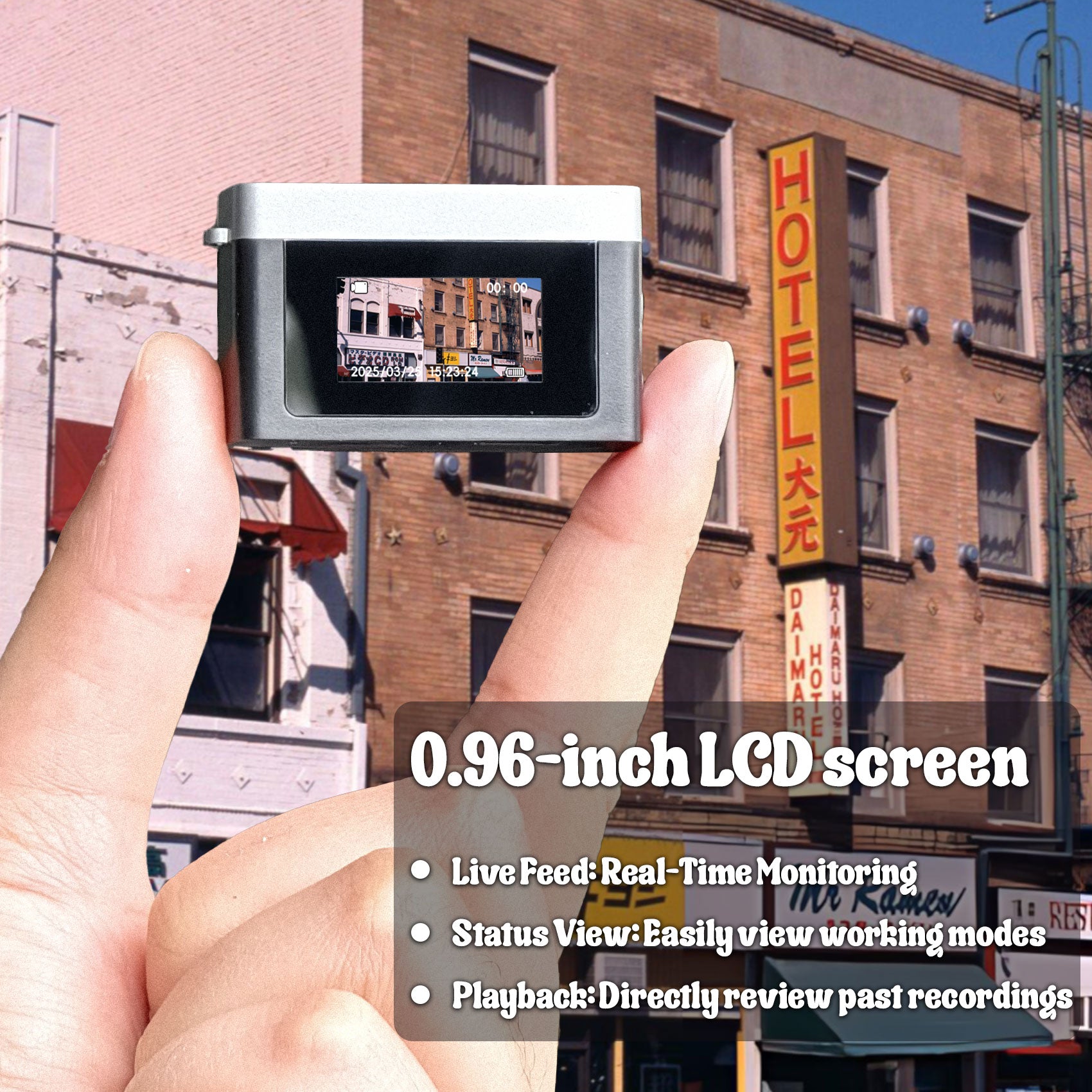 Mini Digital Keychain Camera, Mini Retro Camera, Feel of Old 90s Photographs, Keychain Size, Birthday Gifts, 32GB Included(Black)