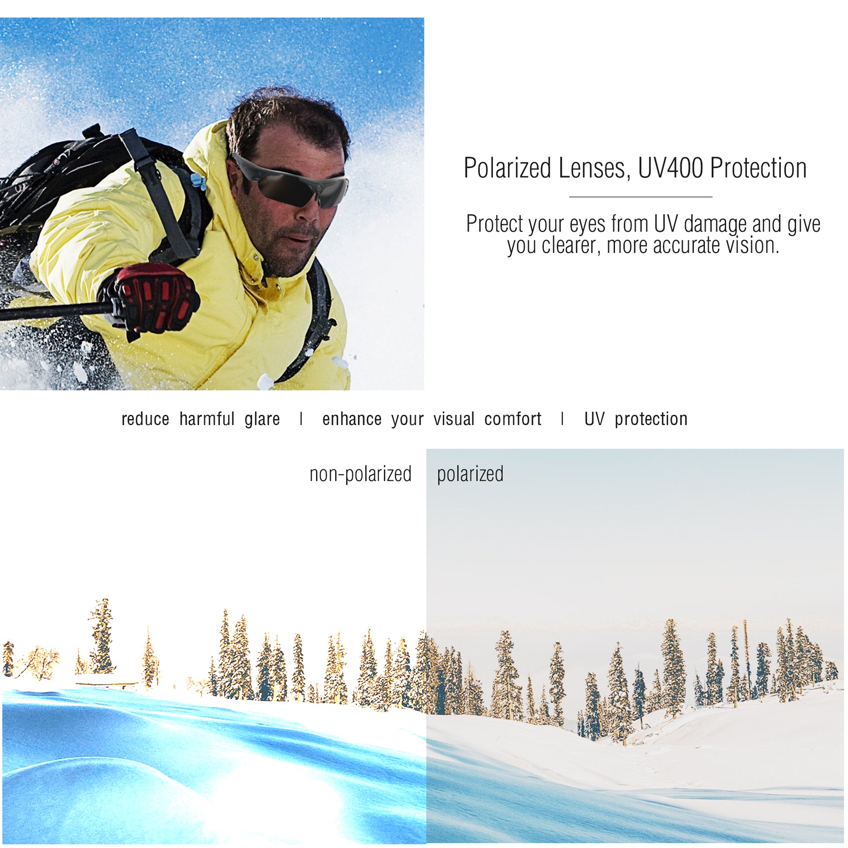 Camera Glasses 1080P Video Recording Glasses Unisex Design Polarized Lens For Cycling, Driving, Hiking, Fishing