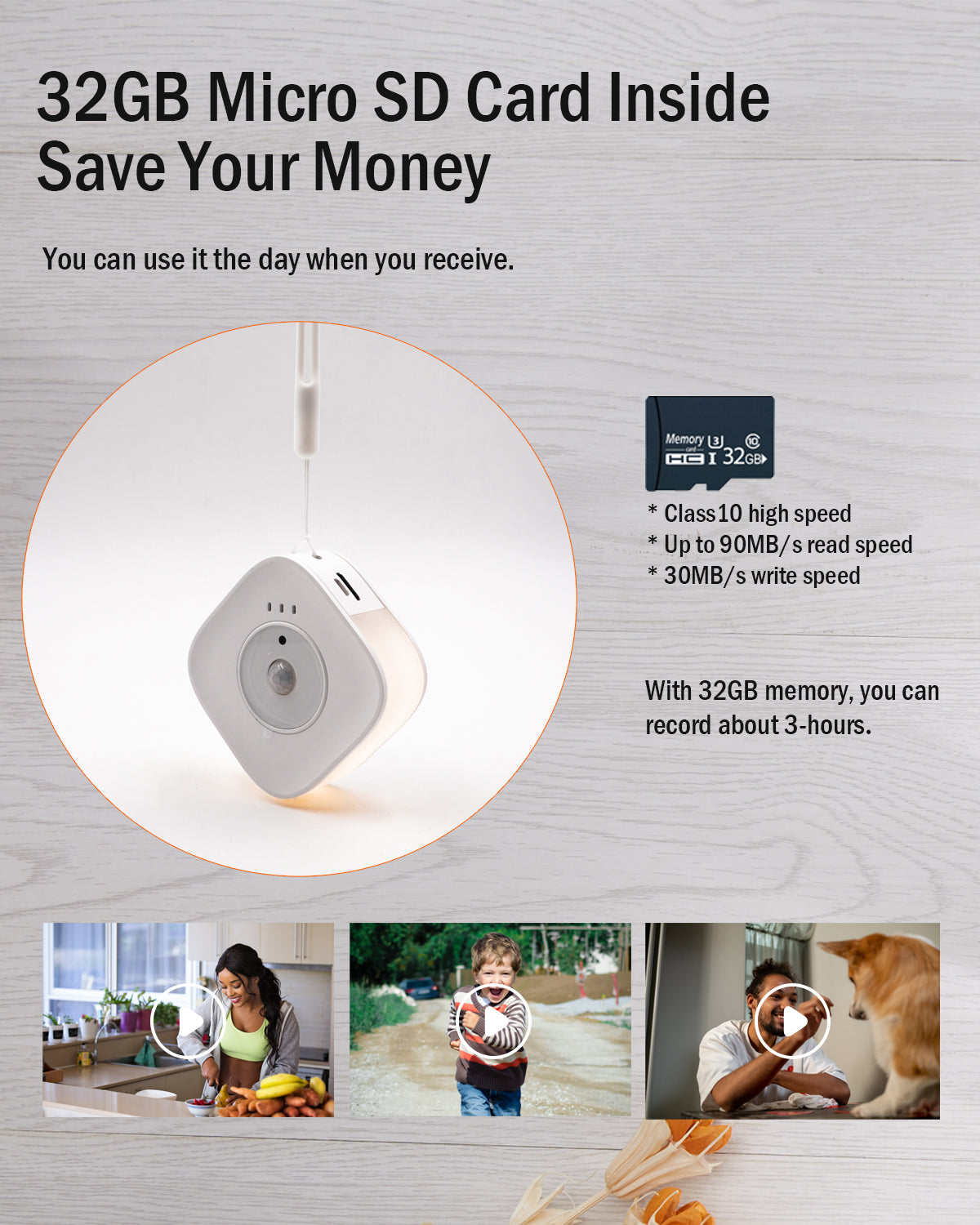 Hidden Camera for Home Security, Motion Activated, Long Battery Life, Nanny, Elder Care, Baby Room Use
