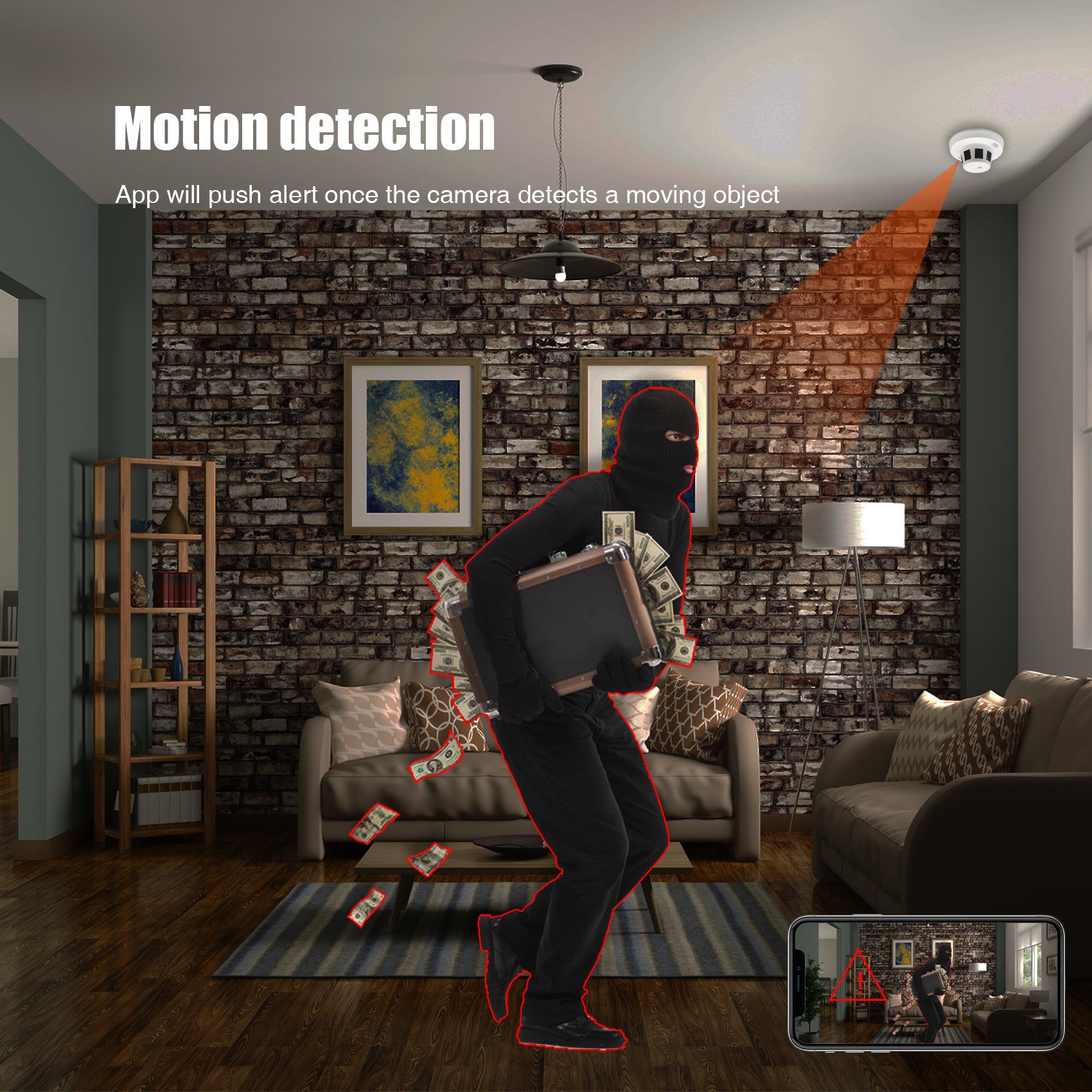 Hidden Camera Smoke Detector HD 1080P No Night Vision Spy Camera Hidden Cameras Small Camera with Motion Detection Spy Cameras for Home Security Nanny Cams