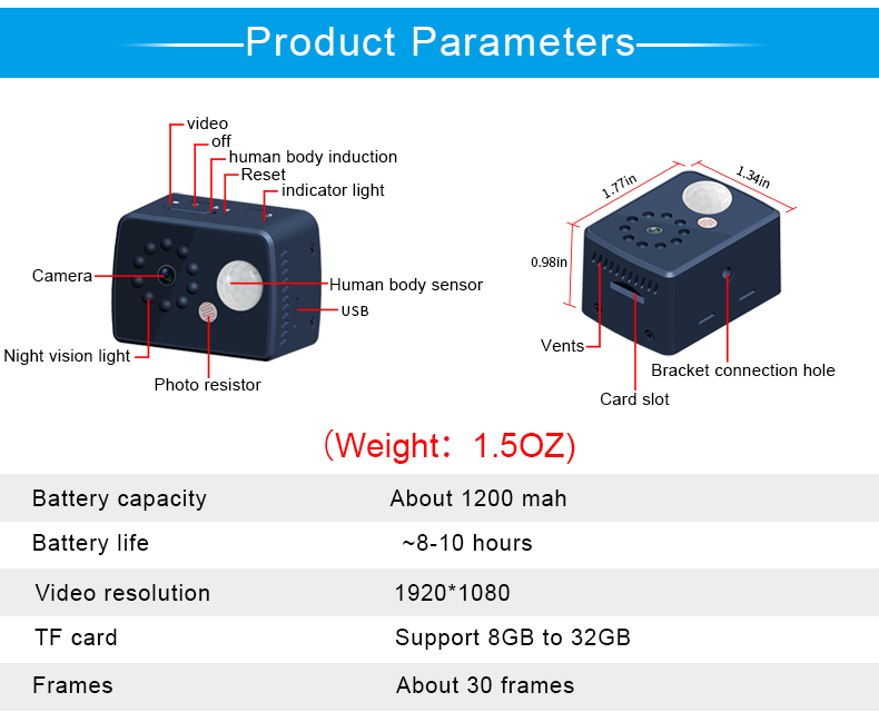 Mini Spy Cameras Hidden, 1080P HD Small Portable Wireless Tiny Nanny Cam, Home Security Surveillance Camera with Night Vision and Motion Detection