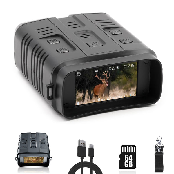 Night Vision Goggles 4K,Rechargeable Night Vision Binoculars, Video and Photo, 3