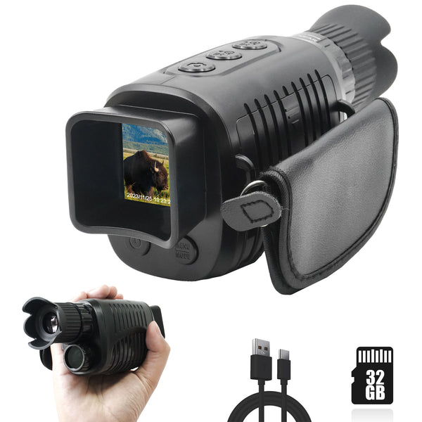 Night Vision Monocular, 1080p Infrared Monocular for 100% Darkness, 32GB Included, Travel, Camping, Hunting, Surveillance