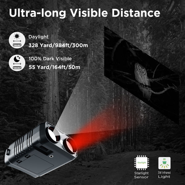 Night Vision Goggles 4K,Rechargeable Night Vision Binoculars, Video and Photo, 3