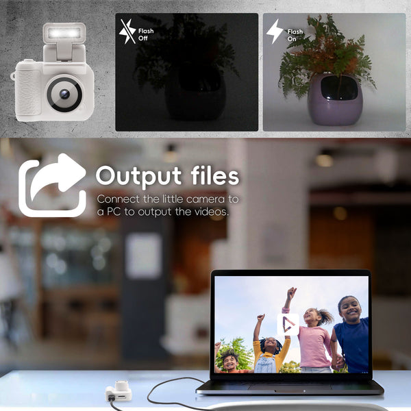 Digital Camera with 1.4 in LCD Screen 1080P 32GB Card Charging Base Monoreflexes Shaped CMOS Compact Portable Video Recorder Easy to Operate (White)