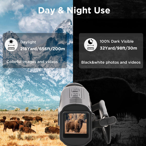 Night Vision Monocular, Digital Infrared Night Vision for 100% Darkness, 1080P FHD Video, 32GB Included, for Travel, Camping, Hunting, Surveillance