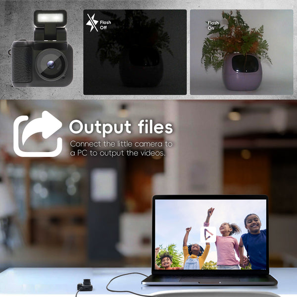 Digital Camera with 1.4 in LCD Screen 1080P 32GB Card Charging Base Monoreflexes Shaped CMOS Compact Portable Video Recorder Easy to Operate (Black)