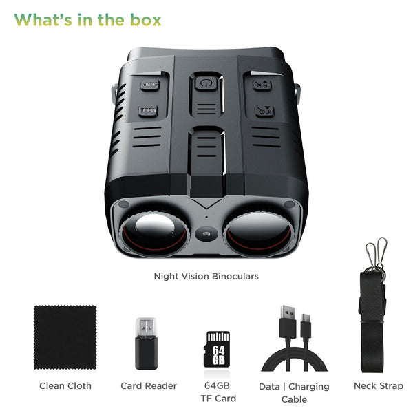 Night Vision Goggles 4K,Rechargeable Night Vision Binoculars, Video and Photo, 3