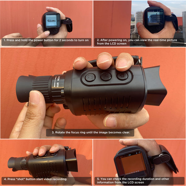 Night Vision Monocular, 1080p Infrared Monocular for 100% Darkness, 32GB Included, Travel, Camping, Hunting, Surveillance