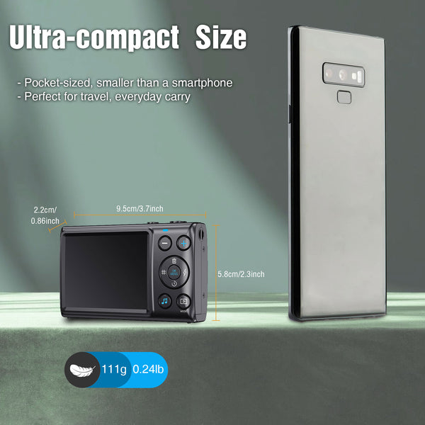 4K Digital Camera Vlogging Camera Photography and Video 64MP 18X Digital Zoom Compact Point and Shoot Digital Cameras Autofocus for Boys and Girls, Teens, Beginner, 32GB Included