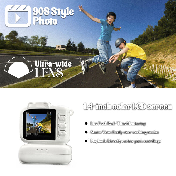 Mini Camera Keychain, Mini Retro Digital Camera, Y2K Camera, Wide Angle Lens, 1.4