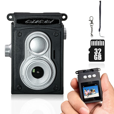 Mini Digital Camera, Mini Retro Camera, Vintage Camera, Wide Angle Lens, 32GB Included, Nostalgic Photos, Old Video Effects