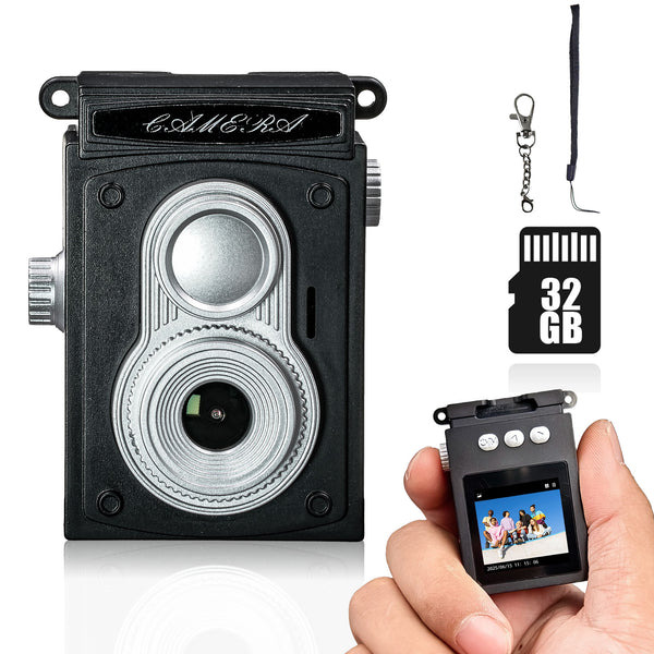 Mini Digital Camera, Mini Retro Camera, Vintage Camera, Wide Angle Lens, 32GB Included, Nostalgic Photos, Old Video Effects