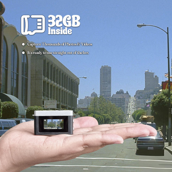 Mini Digital Keychain Camera, Mini Retro Camera, Feel of Old 90s Photographs, Keychain Size, Birthday Gifts, 32GB Included(Black)