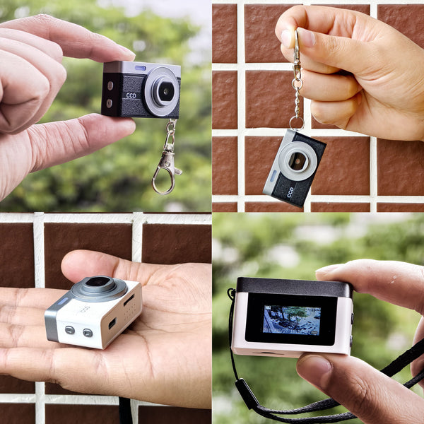 Mini Digital Keychain Camera, Mini Retro Camera, Feel of Old 90s Photographs, Keychain Size, Birthday Gifts, 32GB Included(Black)