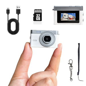 Mini Digital Keychain Camera, Mini Retro Camera, Feel of Old 90s Photographs, Keychain Size, Birthday Gifts, 32GB Included(Black)