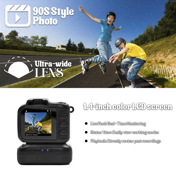 Mini Camera Keychain, Mini Retro Digital Camera, Y2K Camera, Wide Angle Lens, 1.4