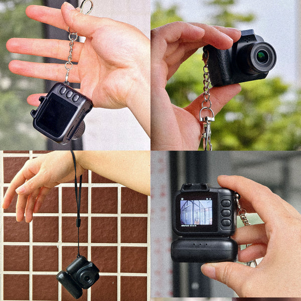 Mini Camera Keychain, Mini Retro Digital Camera, Y2K Camera, Wide Angle Lens, 1.4