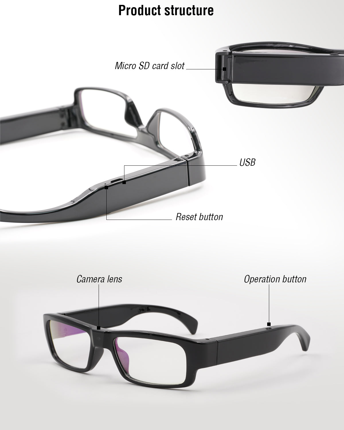 Smart 2K HD Camera Sunglasses Sports DV Bluetooth MP3 Polarized Glasses  Sport | eBay